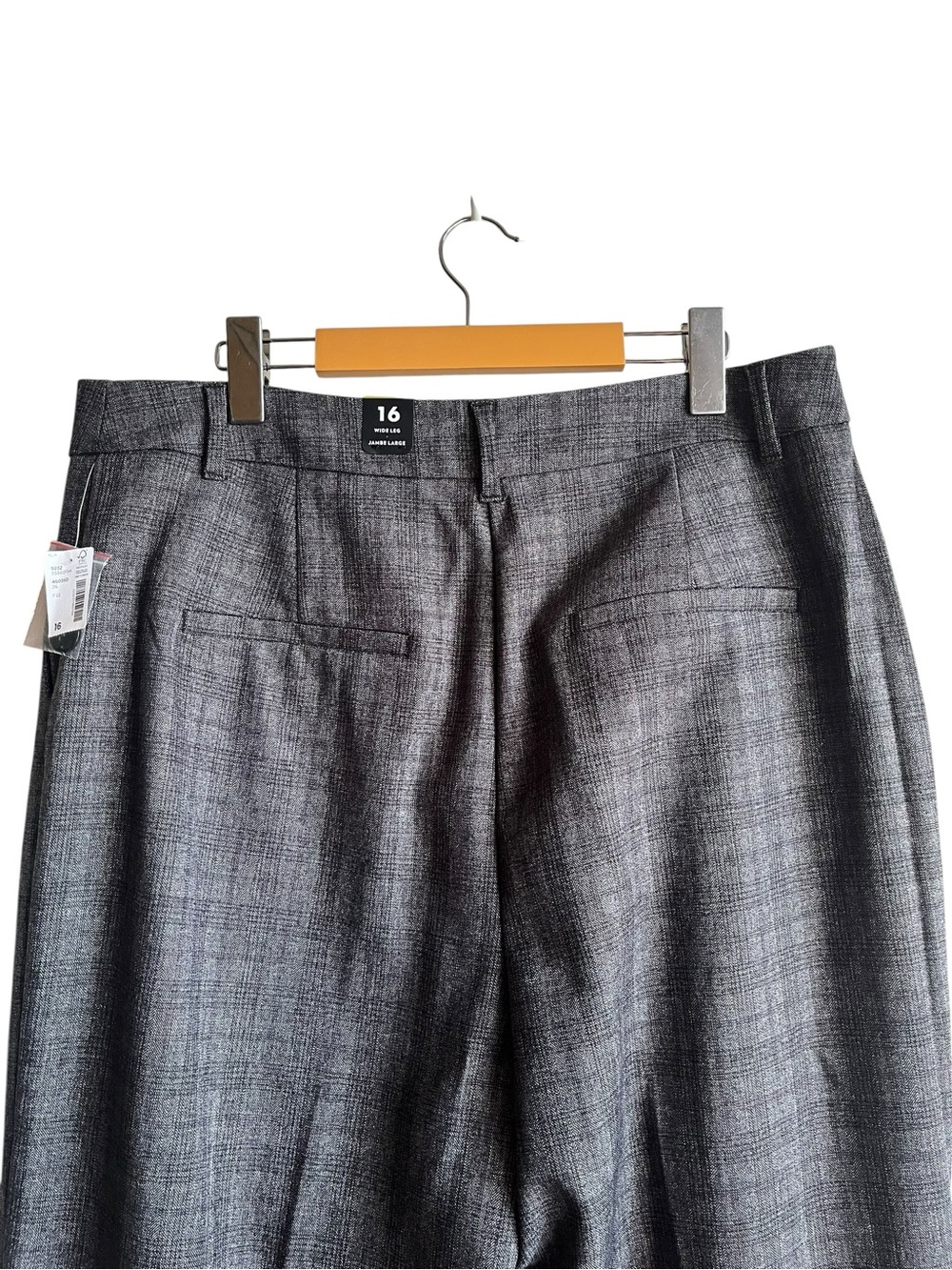 Reitmans Wide Leg Trouser Pants 16 Petite Grey Plaid NWT - Picture 8 of 16
